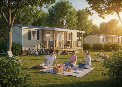 mobil home camping famille