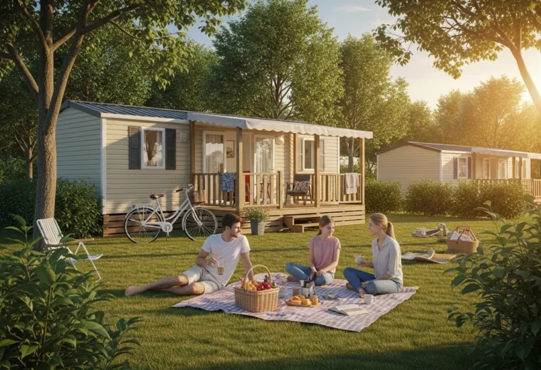 mobil home camping famille